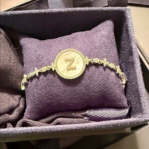 Authentic APM Elegant Silver Initial Z Bracelet with Full Package Never Worn